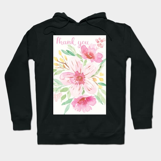 Thank You Watercolor Card Hoodie by Harpleydesign